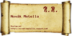 Novák Metella névjegykártya